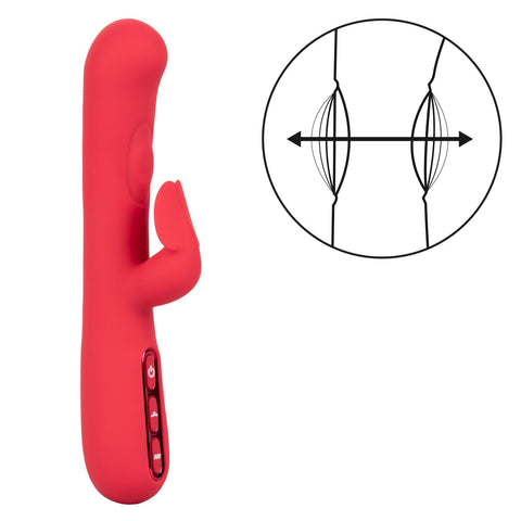 Throb Flutter Red Dual Stimulator Massager with 2x Thumping Action and 7 Vibration Functions, Silicone Waterproof Vibrator > Vibrators > Ladies > Rabbit