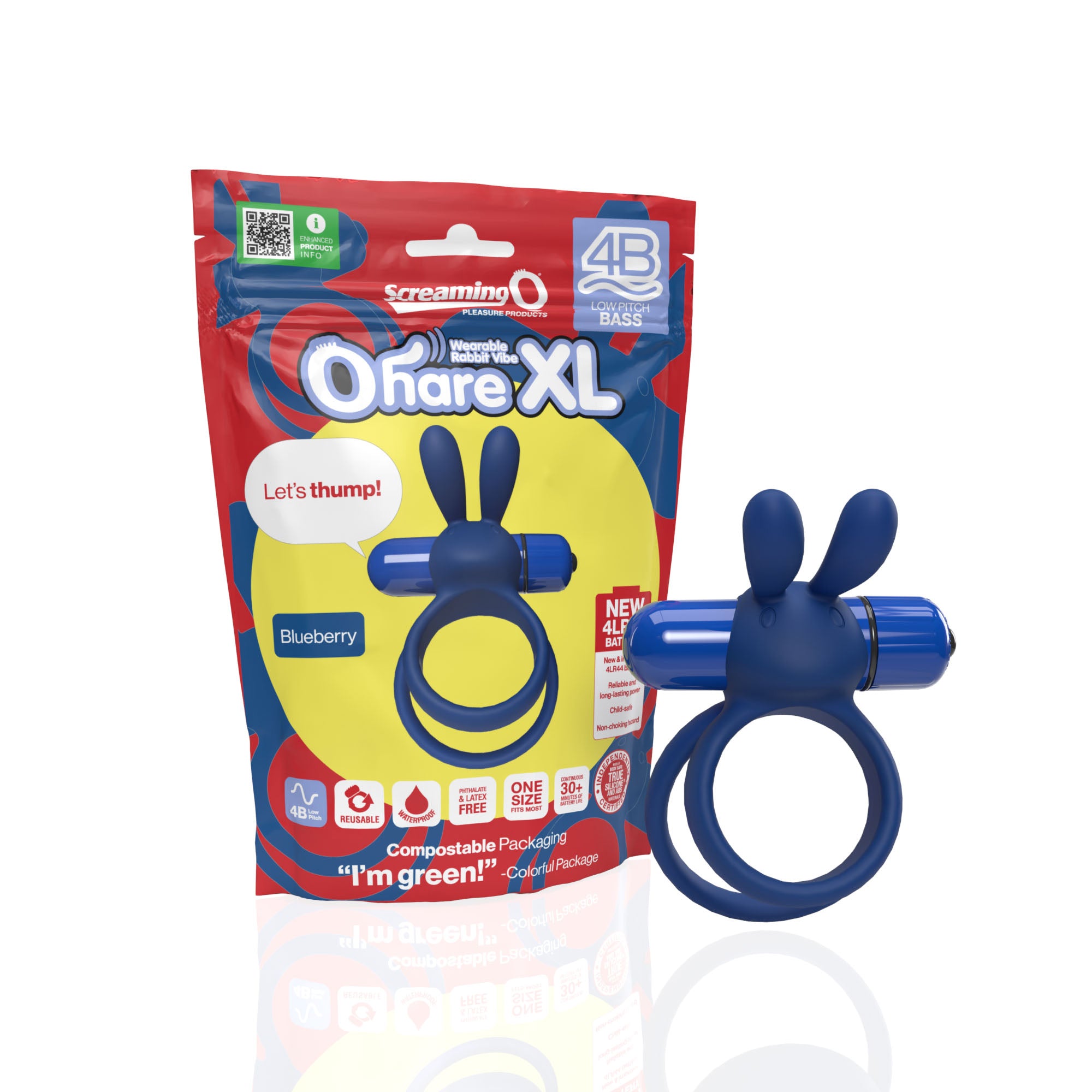 Screaming O 4B Ohare XL Blueberry – Powerful Deep Bass Vibrations > Cock Ring > Vibrating