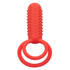 CalExotics Silicone Vertical Dual Enhancer Red Waterproof with 12 Intense Vibration Functions > Cock Ring > Vibrating