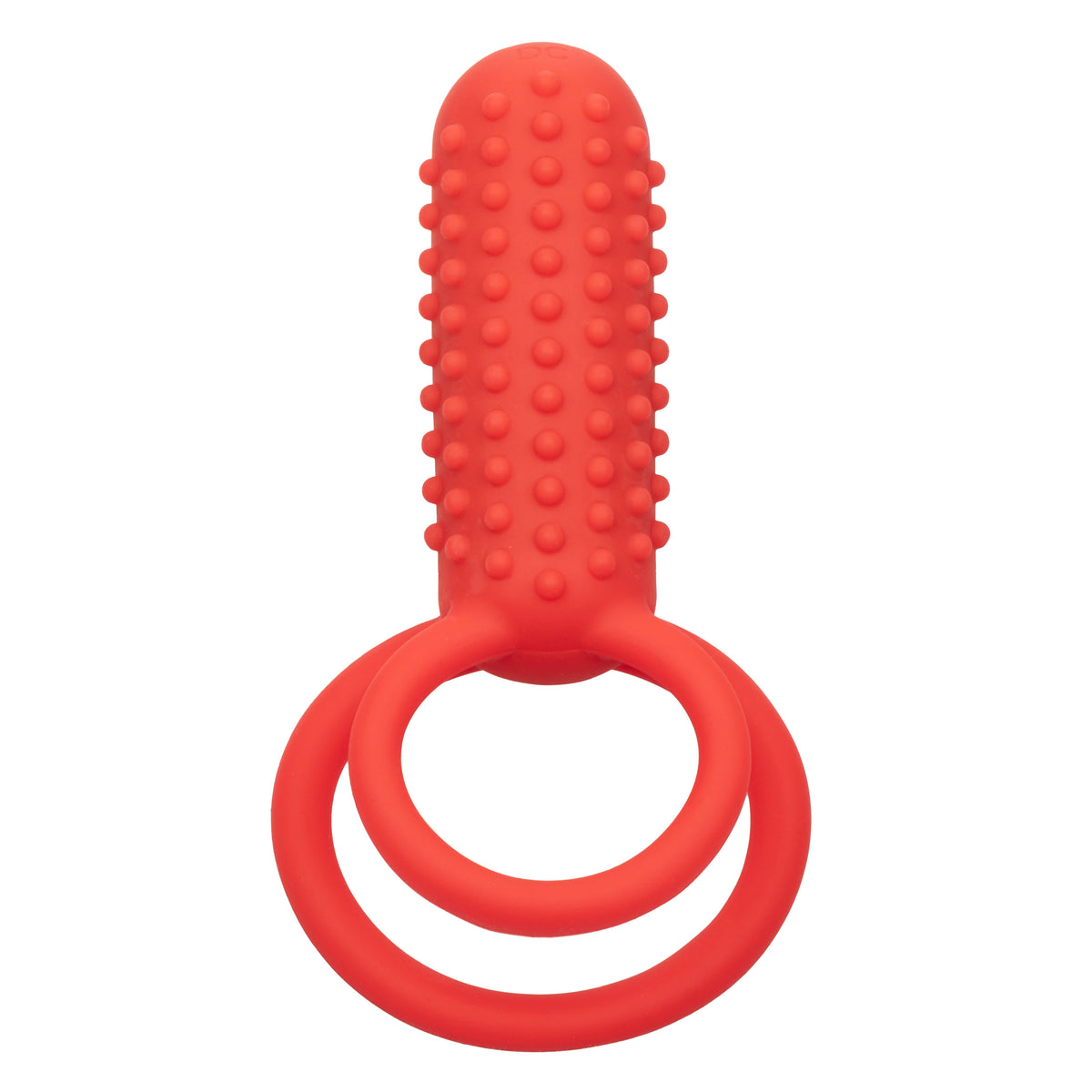 CalExotics Silicone Vertical Dual Enhancer Red Waterproof with 12 Intense Vibration Functions > Cock Ring > Vibrating