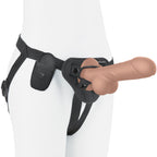 Pegasus 8 Inch Remote Control Realistic Silicone Dildo with Balls and Adjustable Harness Brown > Dildos > Strap On Harnesses