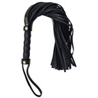 Rouge Leather Studded Long Flogger with Gold Accents – Leather Flogger > Bondage Gear > Whips & Floggers