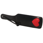 Black Leather Red Heart Paddle