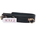 Rouge Leather Collar with Gold Accent and Detachable O-Ring – Adjustable Leather Collar > Bondage Gear > Collars & Leashes