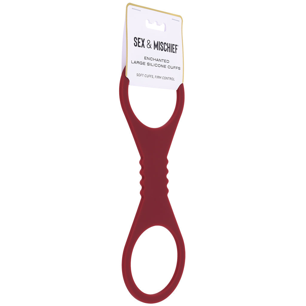 Sex & Mischief Enchanted Large Silicone Cuffs (Burgundy) – Large Silicone Restraints > Bondage Gear > Restraints