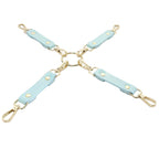 Ouch Paris Collection Hogtie Connectors in Iridescent Blue PU Leather > Bondage Gear > Restraints