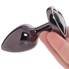 Jewel Small Black Diamond Heart Plug (2.25 inch) > Anal Range > Jewel Butt Plugs
