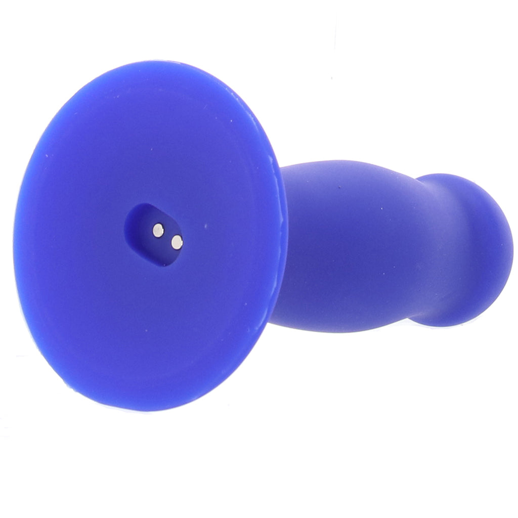 Admiral Liquid Silicone First Mate Blue Firm and Flexible Vibrating Probe with Suction Cup Base > Anal Range > Anal Probes