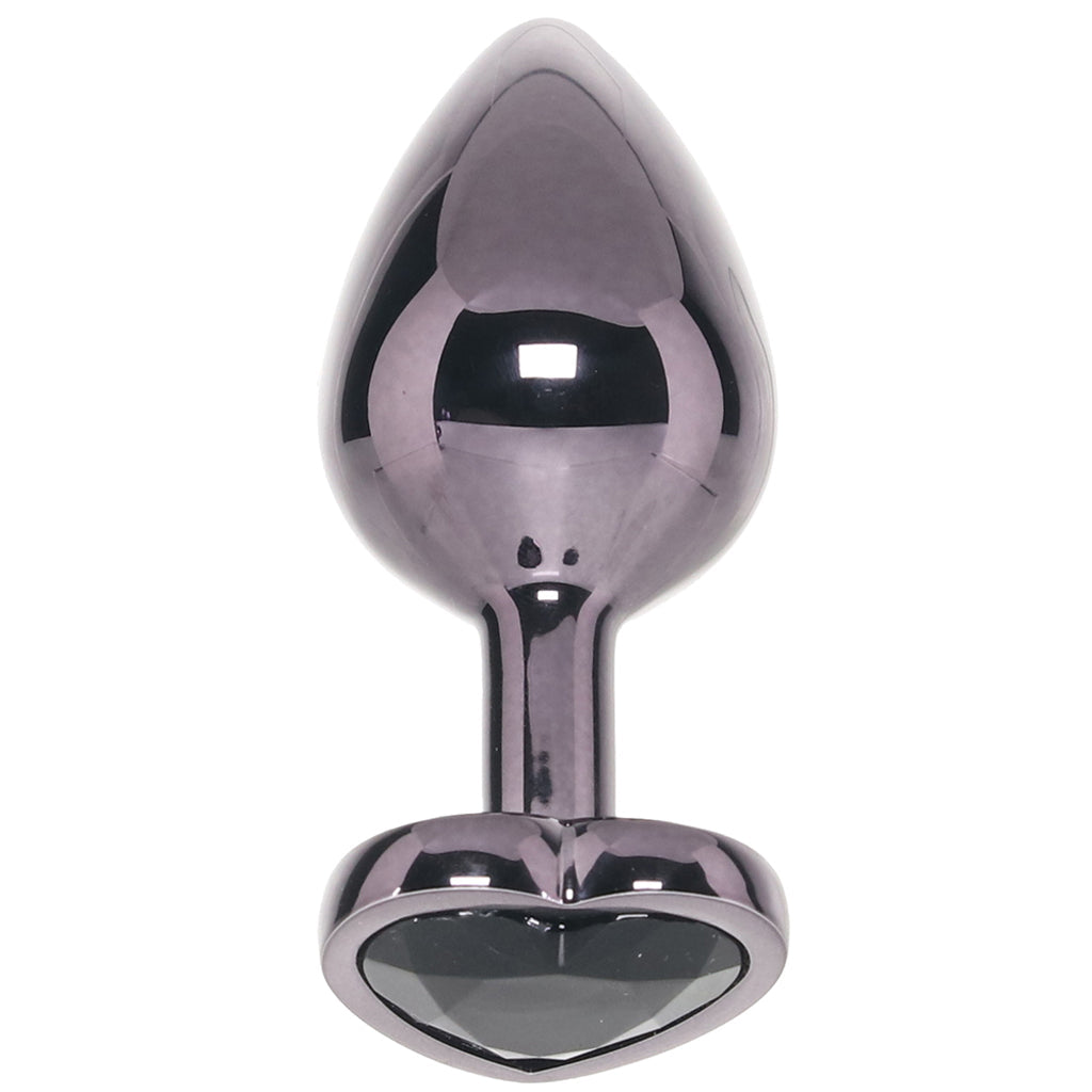Jewel Large Black Diamond Heart Plug (2.75 inch) > Anal Range > Jewel Butt Plugs
