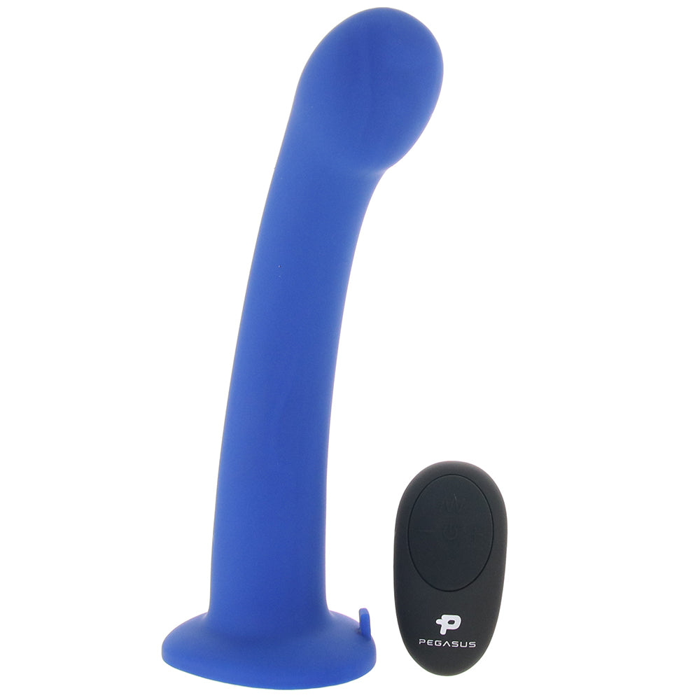 Pegasus 8 Inch Remote Control Blue P-Spot G-Spot Silicone Peg with Harness Included > Dildos > Strap On Harnesses