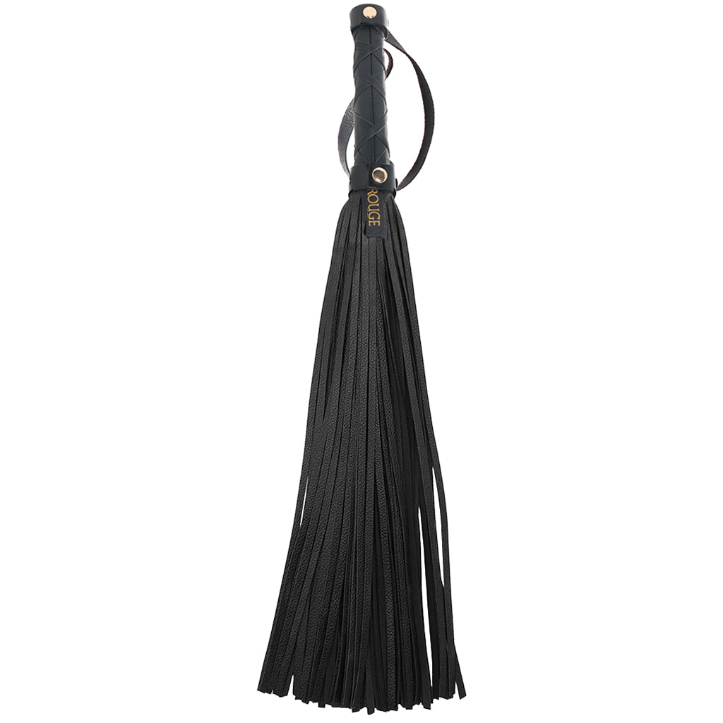 Rouge Leather Studded Long Flogger with Gold Accents – Leather Flogger > Bondage Gear > Whips & Floggers