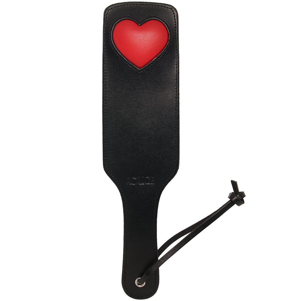 Black Leather Red Heart Paddle Main image