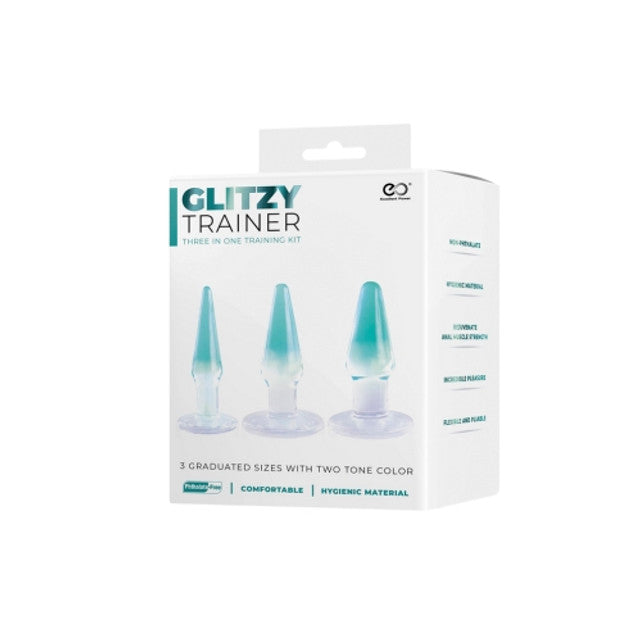 Glitzy Trainer 3 In 1 Dong 5 Inch Kit Purple With Three Graduated Sizes > Sex Toys > Dilators