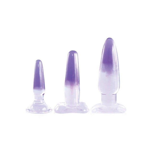 Glitzy Trainer 3 in 1 Dong Kit Set Purple with Three Graduated Sizes and Two Tone Color > Sex Toys > Dilators