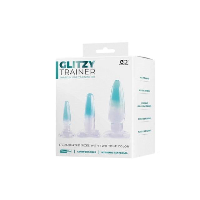 Glitzy Trainer 3 in 1 Dong Kit Set Purple with Three Graduated Sizes and Two Tone Color > Sex Toys > Dilators