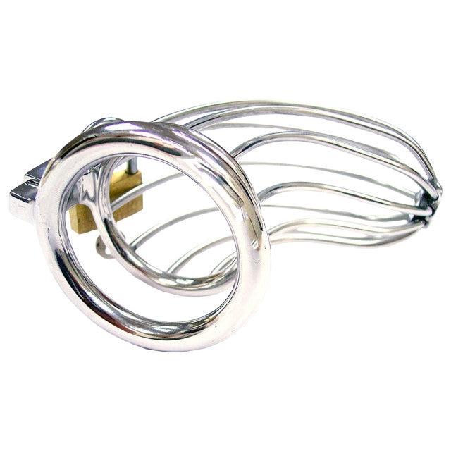 Rouge Chastity Cock Cage – Stainless Steel 115mm Length with Padlock > Bondage Gear > Male Chastity