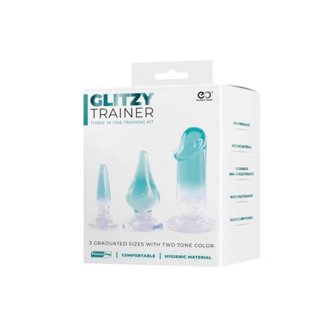 Glitzy Trainer 3 in 1 Dong Mixed Set Purple with 3 Graduated Sizes and Two Tone Color > Sex Toys > Dilators