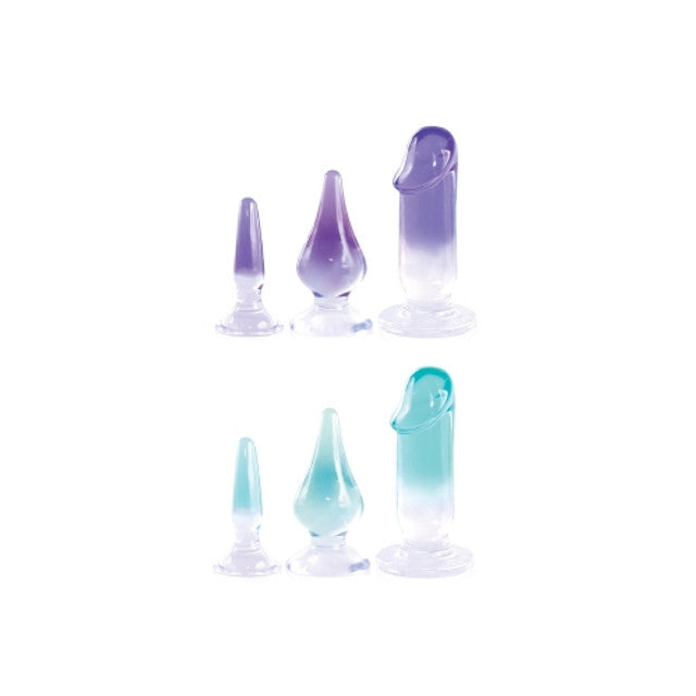 Glitzy Trainer 3 in 1 Dong Mixed Set Purple with 3 Graduated Sizes and Two Tone Color > Sex Toys > Dilators