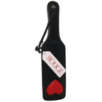 Black Leather Red Heart Paddle