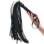 Rouge Leather Studded Long Flogger with Gold Accents – Leather Flogger > Bondage Gear > Whips & Floggers
