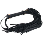 Rouge Leather Studded Long Flogger with Gold Accents – Leather Flogger > Bondage Gear > Whips & Floggers