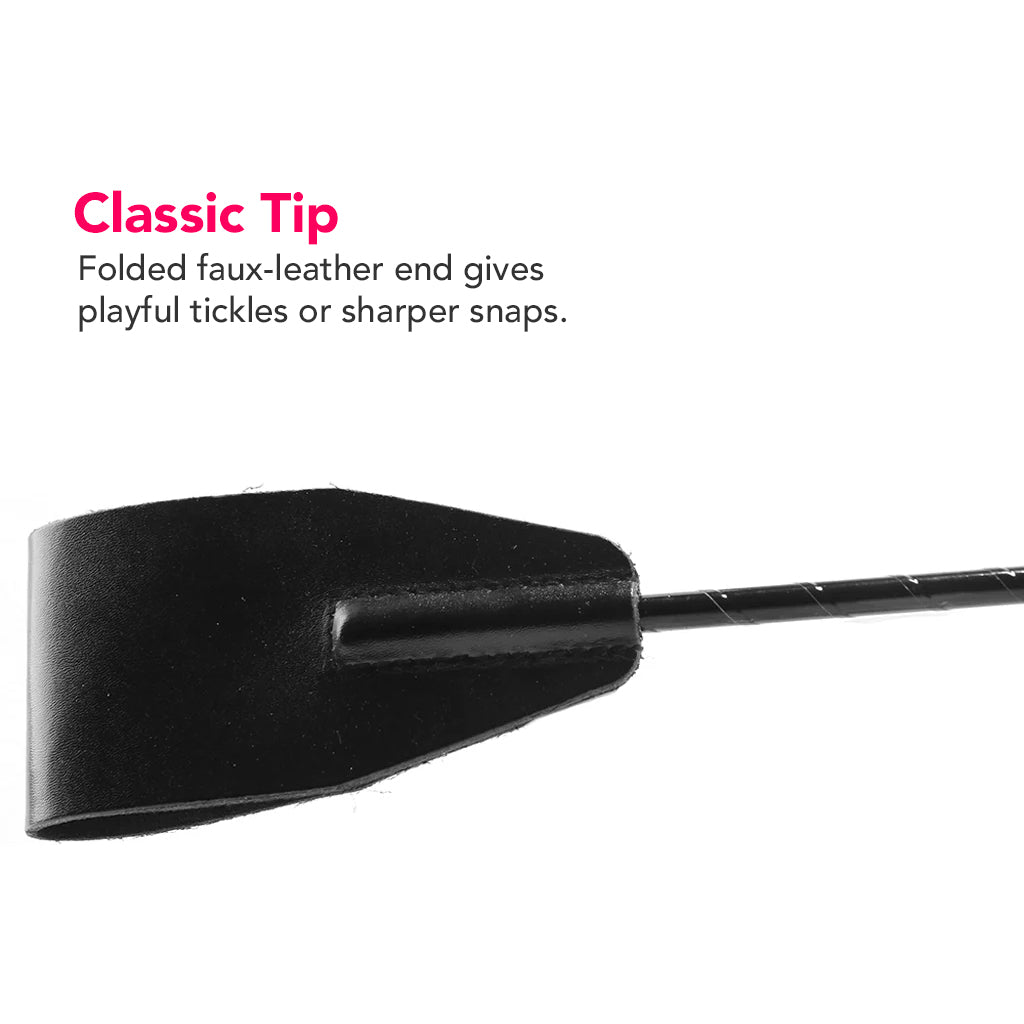 Rouge Leather Riding Crop in Black Secondary image