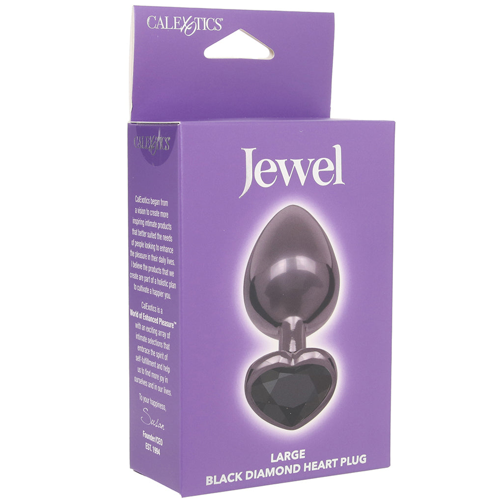 Jewel Large Black Diamond Heart Plug (2.75 inch) > Anal Range > Jewel Butt Plugs