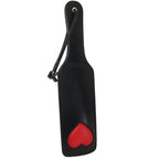Black Leather Red Heart Paddle