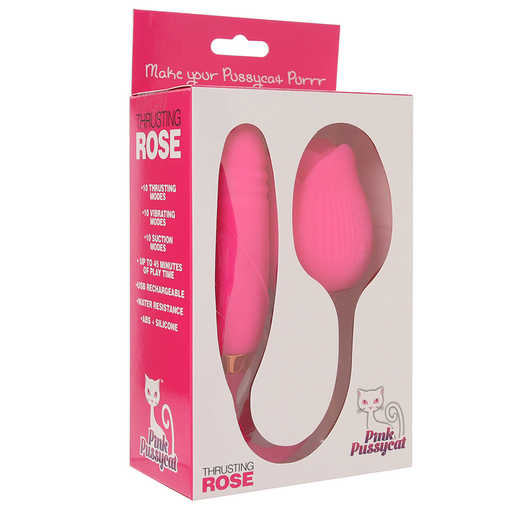 Pink Pussycat Thrusting Rose Vibrator > Sex Toys For Ladies > Clitoral Vibrators and Stimulators