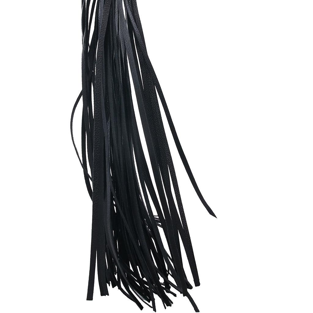 Rouge Leather Studded Long Flogger with Gold Accents – Leather Flogger > Bondage Gear > Whips & Floggers
