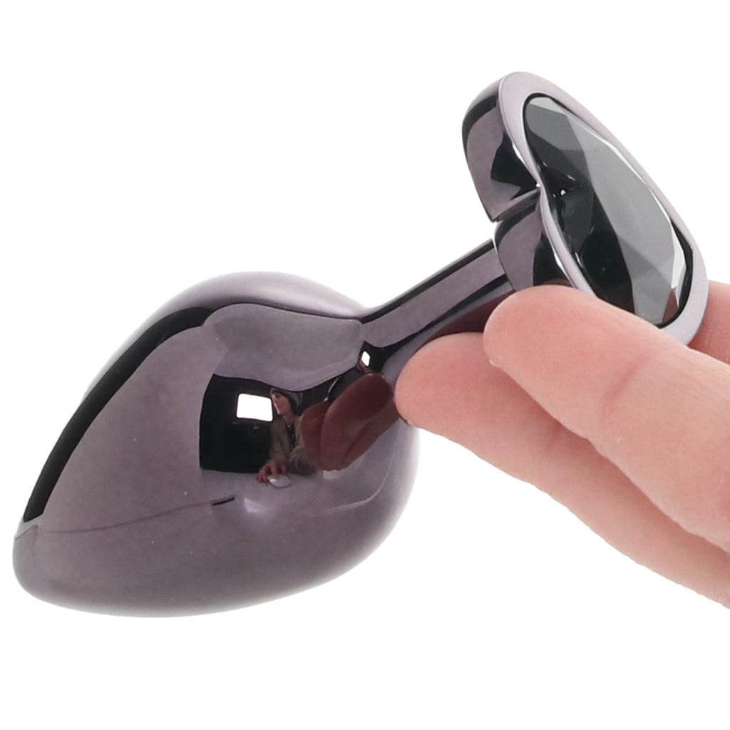Jewel Large Black Diamond Heart Plug (2.75 inch) > Anal Range > Jewel Butt Plugs