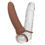 Performance Maxx Thick Dual Penetrator 5 Inch Brown Liquid Silicone with Charging and Scrotum Ring > Vibrators > Realistic Vibrators