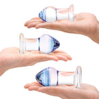 Glas Pleasure Droplets (Blue and White Swirl) – 3-Piece Glass Anal Training Kit > Glass > Toys