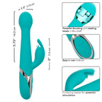 CalExotics Enchanted Oscillate Teal with Thrusting and Rotating, Rechargeable, Waterproof Silicone, 8.5 Inches > Vibrators > Ladies > Rabbit