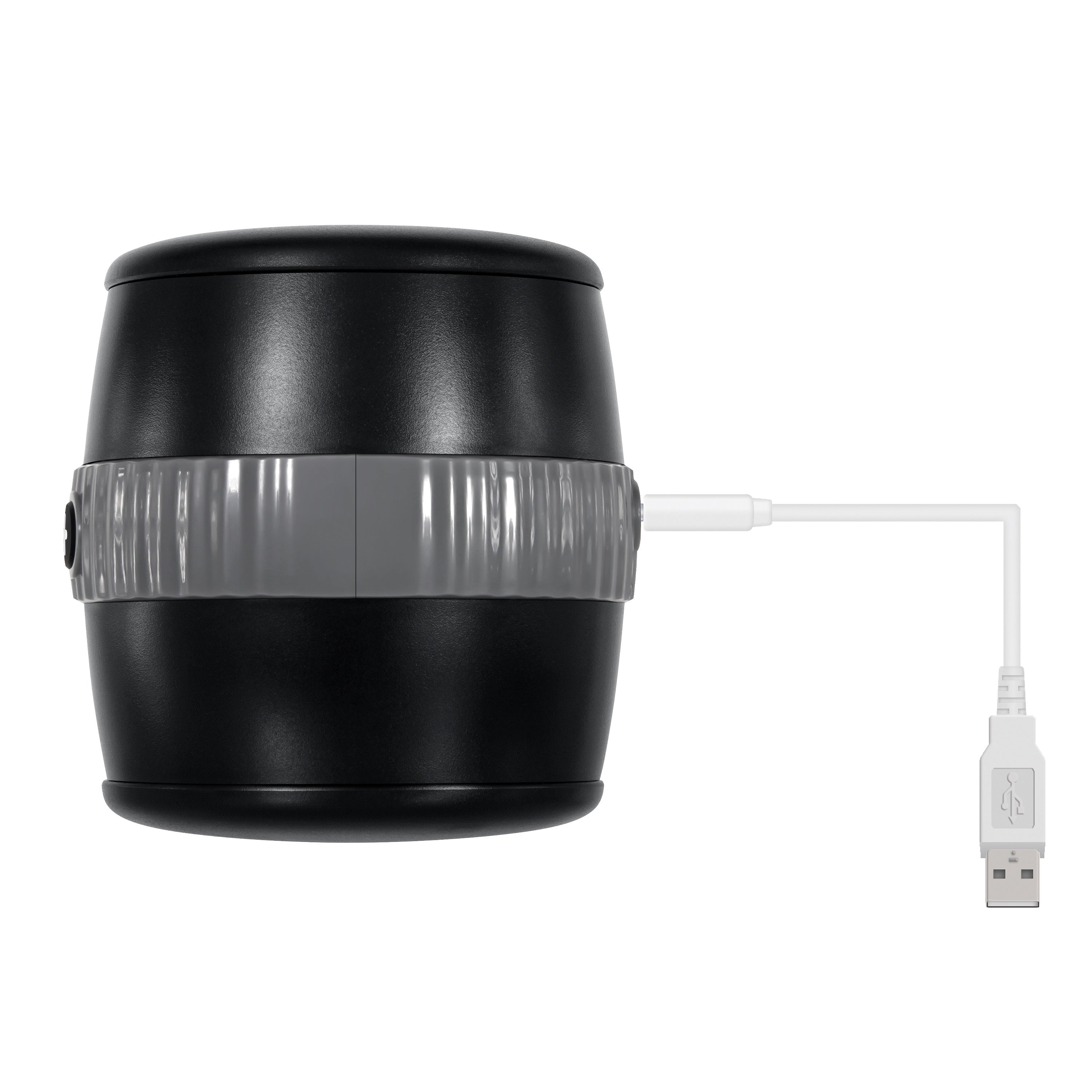 Gender X Barrel of Fun – USB Rechargeable Stroker Black > Sex Toys For Men > Masturbators > Vibrating