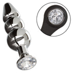Star Fucker Beaded Plug With Stretchy Black Silicone Dual Enhancer and Silver Metal Probe > Anal Range > Prostate Plugs