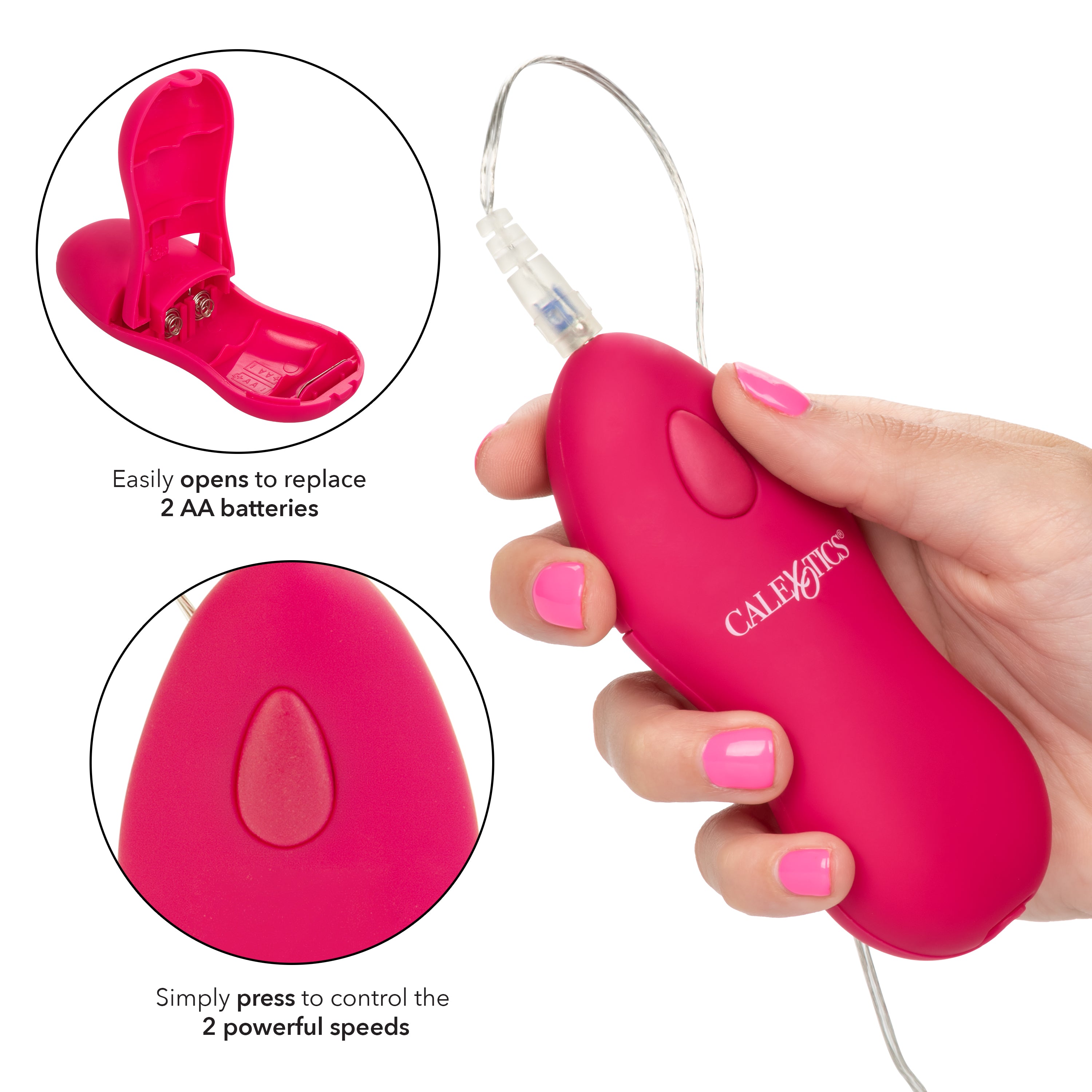 Whisper Micro Bullet Pink Vibrator with Two-Speed Quiet Vibration and Self-Heating Function, 1.25 Inch Compact Size BULLETS