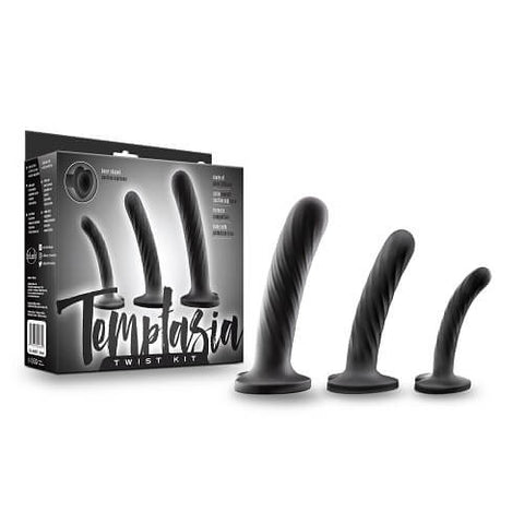 Temptasia Twist Kit Set of Three Unique Swirling Dildos for Enhanced Playtime Dilators