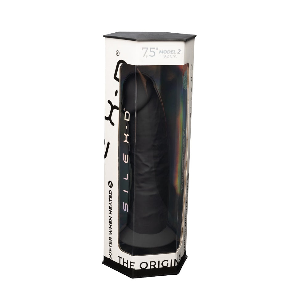 Silexd 7.5 Inch Model 2 Black Premium Silicone Dildo Dual Density > Dildos > Realistic Dildos