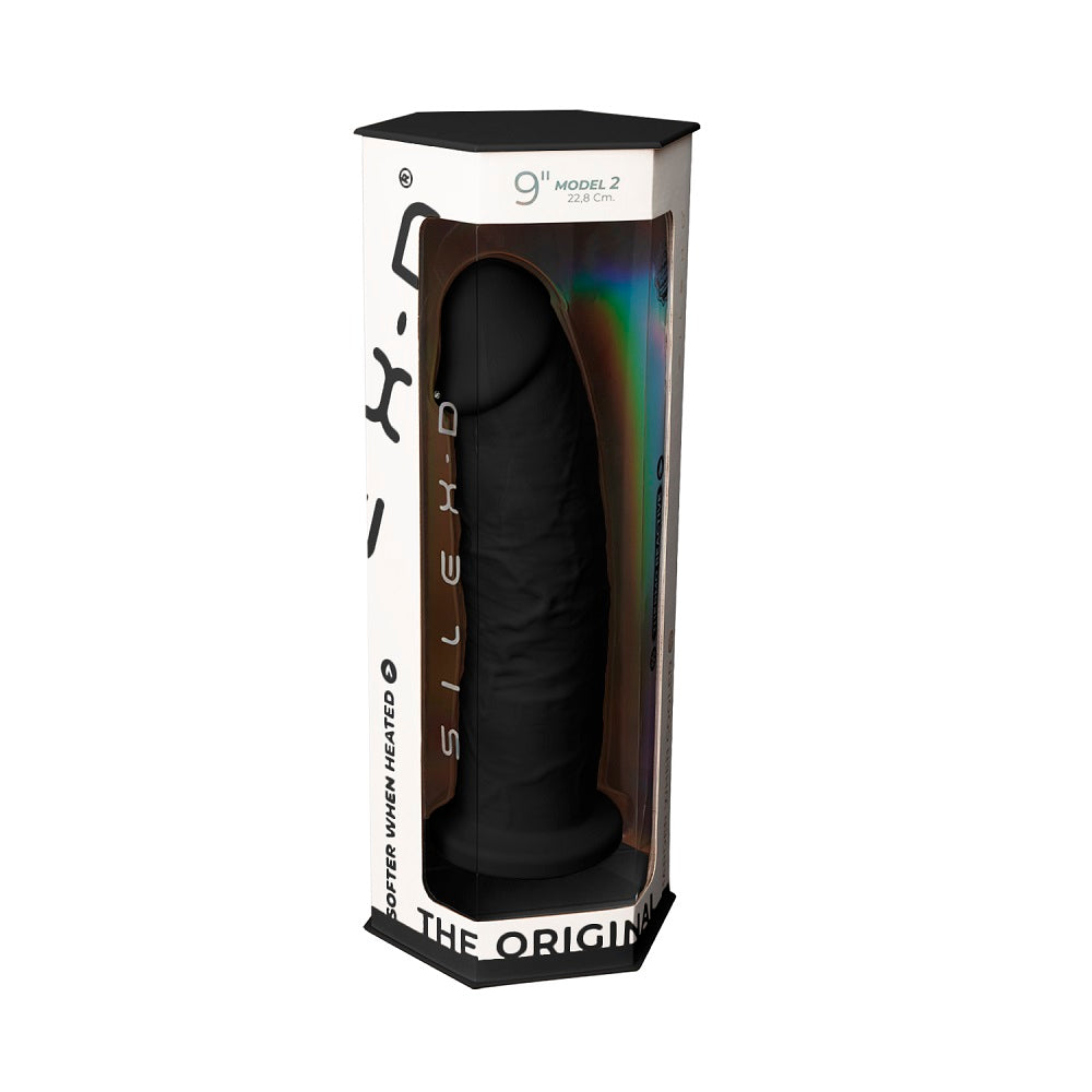 Silexd 9 Inch Model 2 Black Premium Silicone Dildo Dual Density Dildo > Realistic Dildos and Vibes > Large Dildos