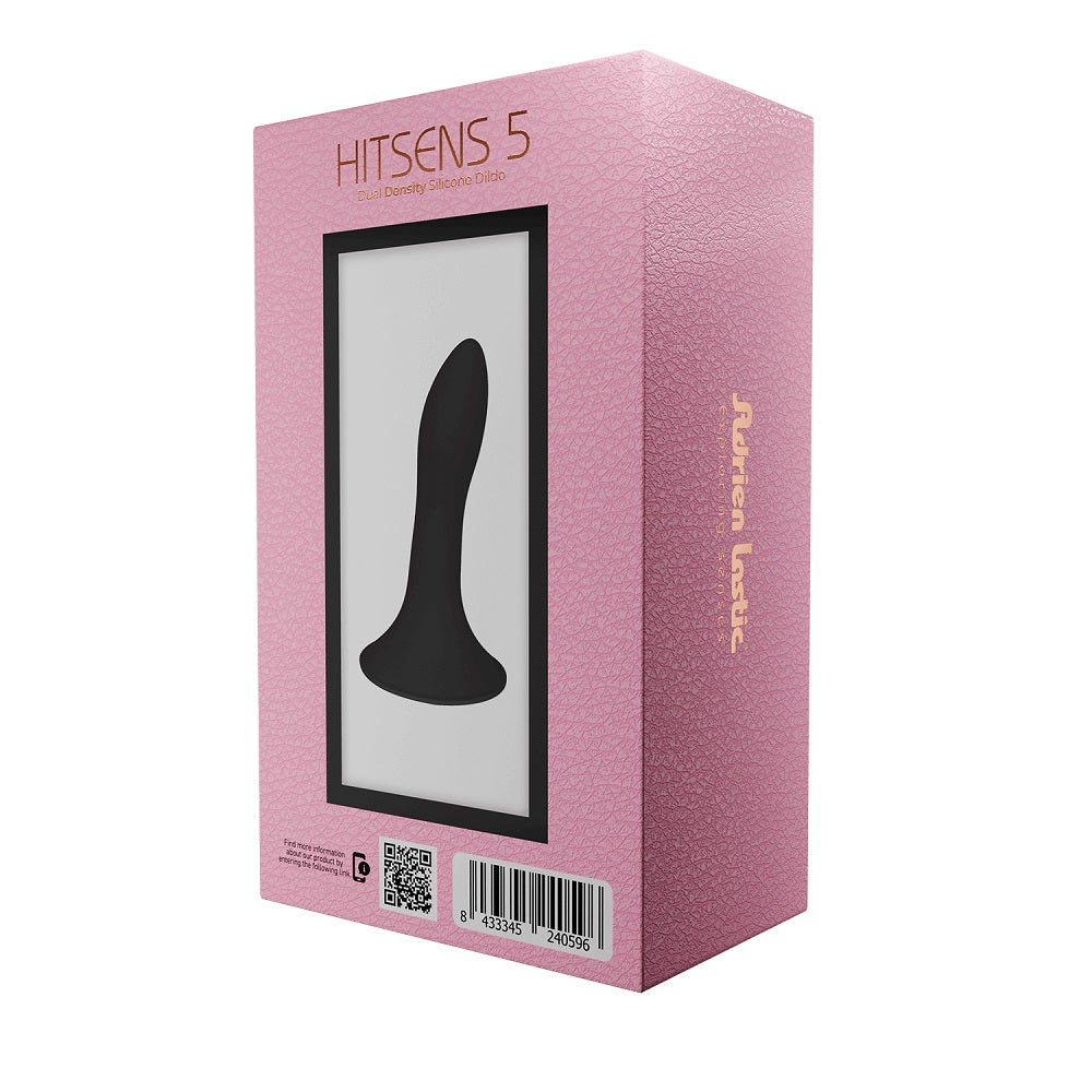 Adrien Lastic Hitsens 5 Black 5 Inch Dual Density Silicone Dildo > Dildos > Slim Dildos