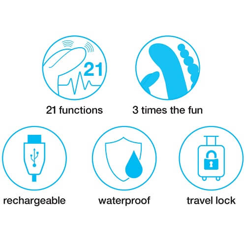 Happy Rabbit Triple Curve Rabbit Vibrator Black with Triple Motor and 21 Vibration Modes VIBRATORS-RABBIT-MULTI