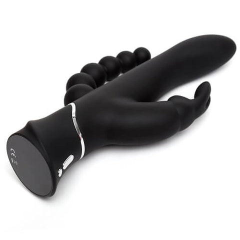 Happy Rabbit Triple Curve Rabbit Vibrator Black with Triple Motor and 21 Vibration Modes VIBRATORS-RABBIT-MULTI