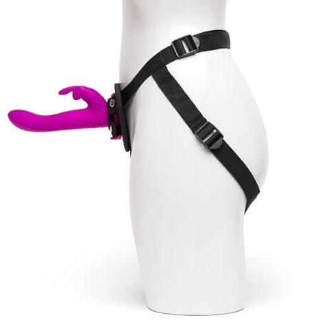 Happy Rabbit Vibrating Strap On Harness Set Purple Adjustable Fit Waterproof > Realistic Dildos and Vibes > Strap On Harnesses