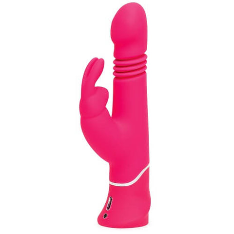 Happy Rabbit Thrusting Realistic Rabbit Vibrator Pink Soft Silicone 9 Vibration Modes 3 Thrusting Speeds Waterproof VIBRATORS-RABBIT-MULTI