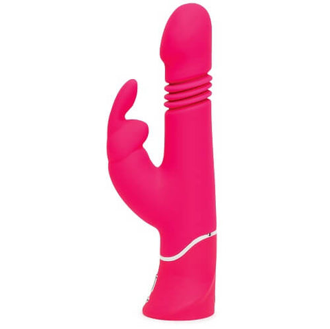 Happy Rabbit Thrusting Realistic Rabbit Vibrator Pink Soft Silicone 9 Vibration Modes 3 Thrusting Speeds Waterproof Default Title VIBRATORS-RABBIT-MULTI