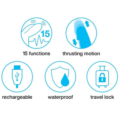 Happy Rabbit Thrusting Realistic Rabbit Vibrator Pink Soft Silicone 9 Vibration Modes 3 Thrusting Speeds Waterproof VIBRATORS-RABBIT-MULTI