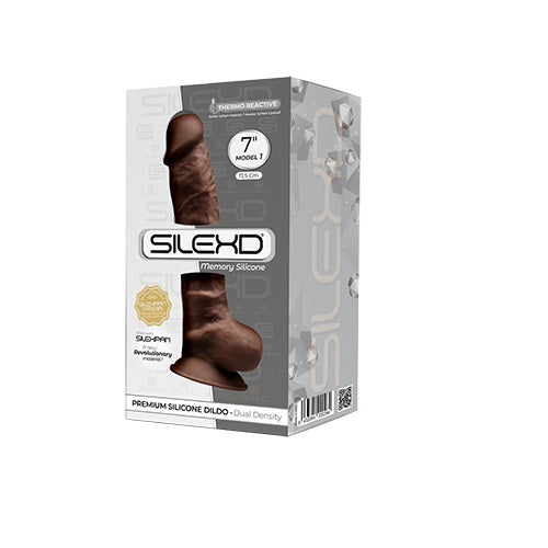 Silexd 7 Inch Model 1 Brown Premium Silicone Dildo with Dual Density Filling > Realistic Dildos and Vibes > Realistic Dildos