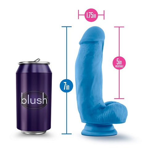 Neo Elite 7 Inch Silicone Dual Density Cock With Balls Neon Blue > Realistic Dildos and Vibes > Realistic Dildos