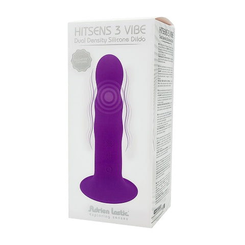 Adrien Lastic Hitsens 3 Purple 7 Inch Motorized Dual Density Silicone Dildo > Realistic Dildos and Vibes > Realistic Vibrators
